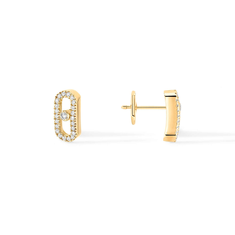 Messika Move Uno 18ct Yellow Gold 0.18ct Diamond Hoop Earrings image number 1