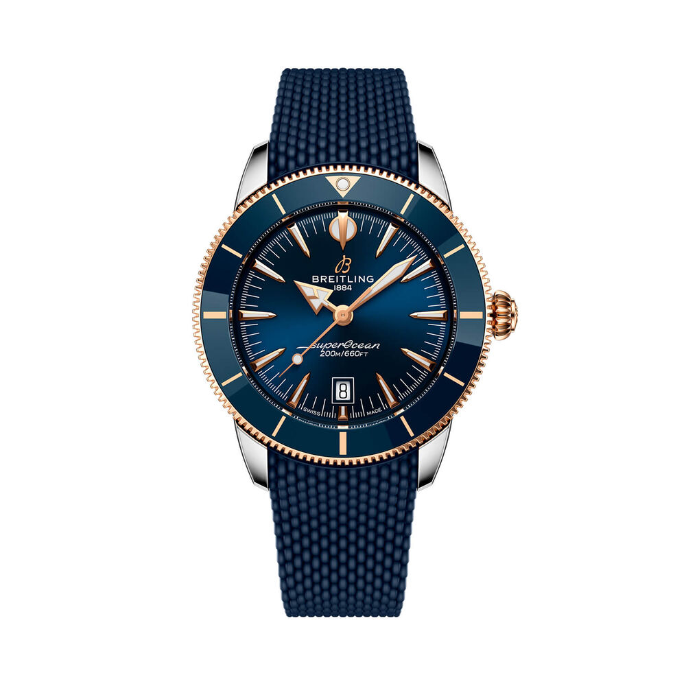 Breitling Superocean Heritage B31 Automatic 44mm Blue Dial 18k Red Gold Details Strap Watch image number 0