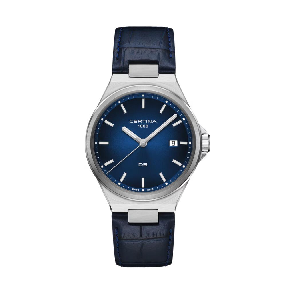 Certina DS-7 Quartz 39mm Blue Dial Leather Strap Watch