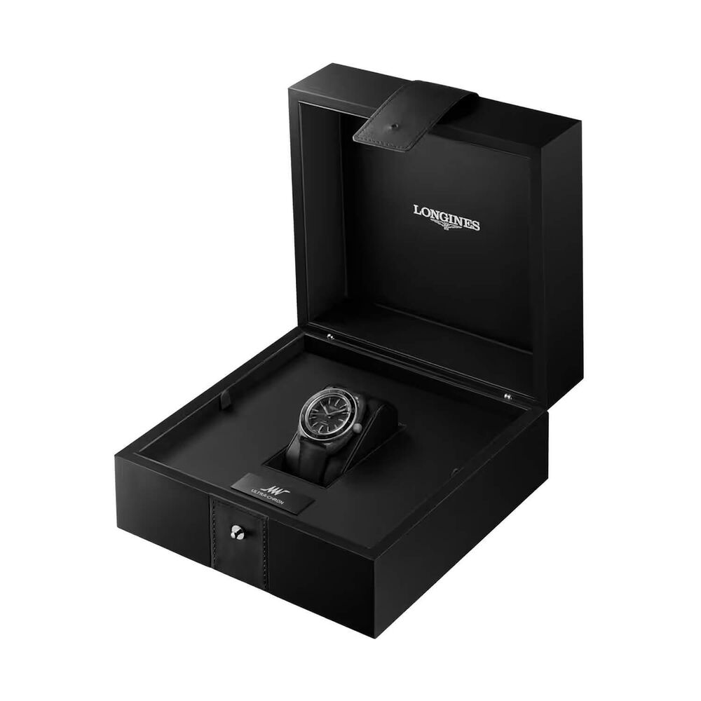 Longines Heritage Ultra-Chron Carbon 43mm Black Dial & Strap Watch image number 5