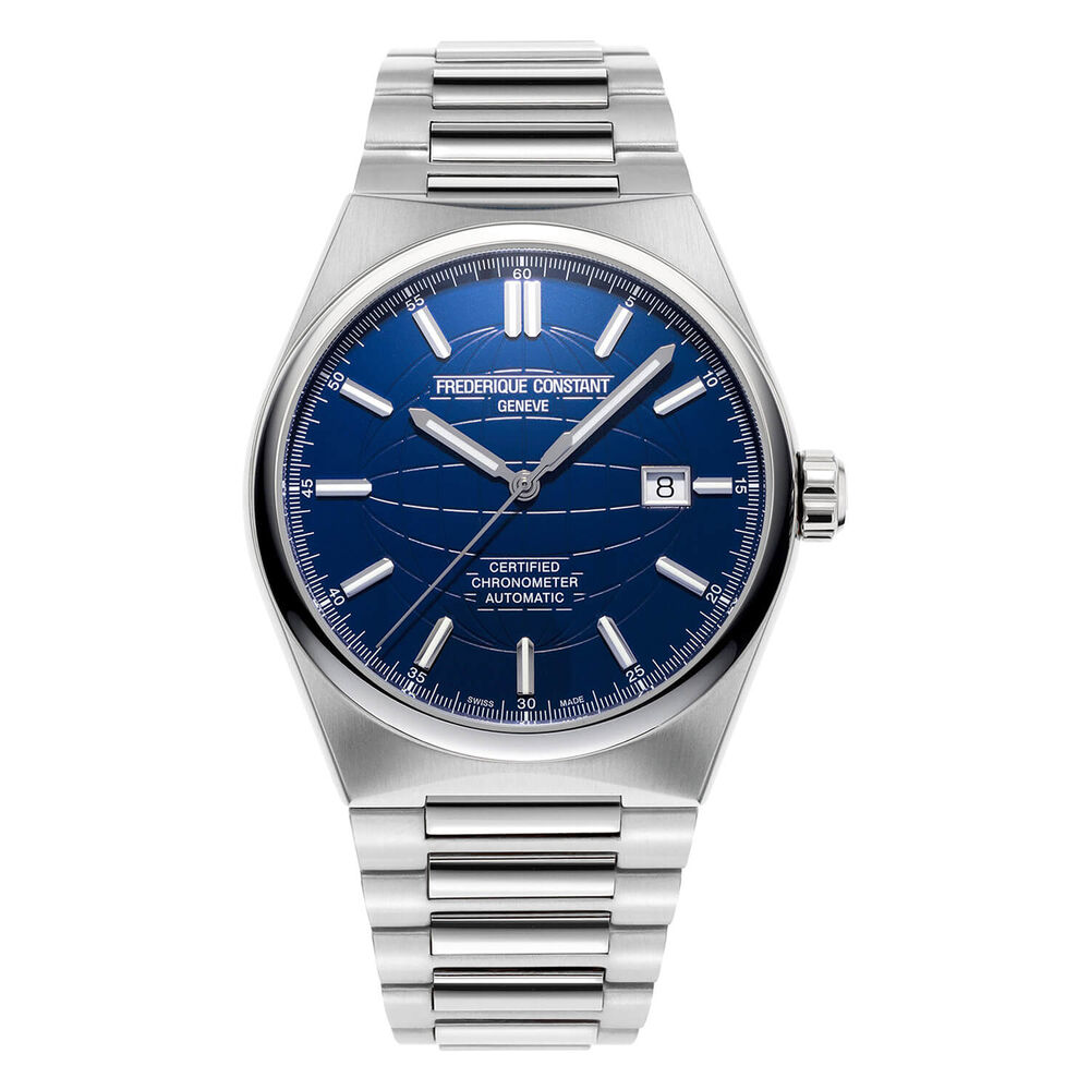 Frederique Constant 41mm Blue Dial Steel Case Bracelet Watch image number 0