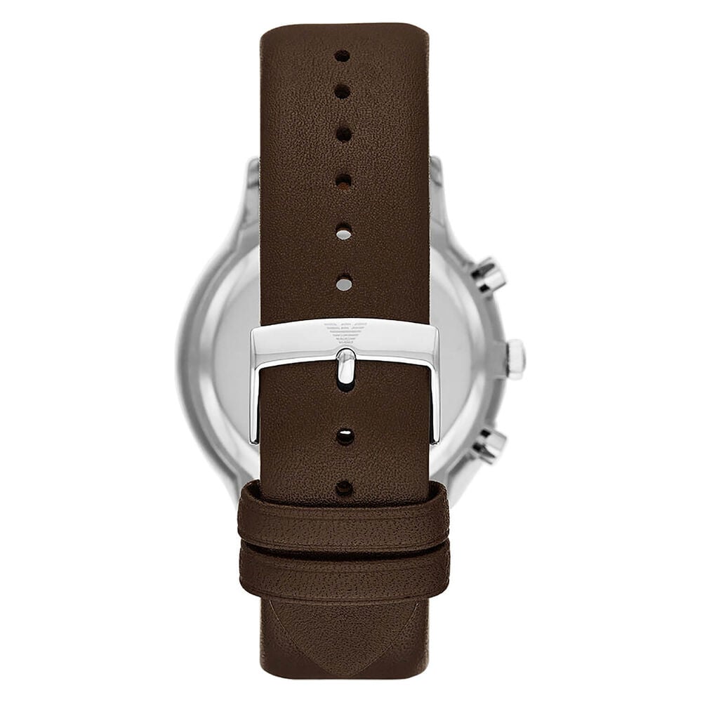 Emporio Armani Renato 43mm Chronograph Brown Dial Leather Strap Watch