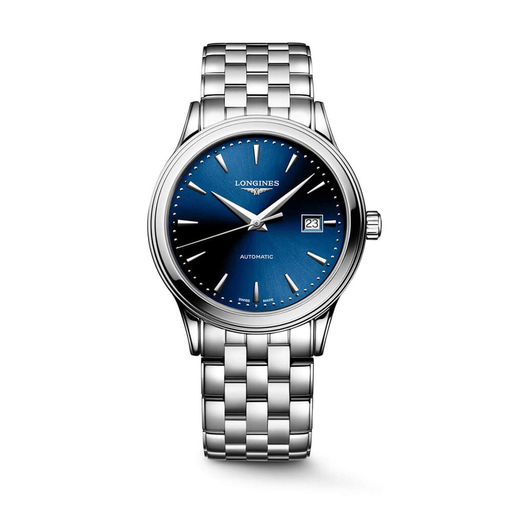 Longines Elegance Flagship Classic 40mm Blue Dial Steel Bracelet Watch image number 0