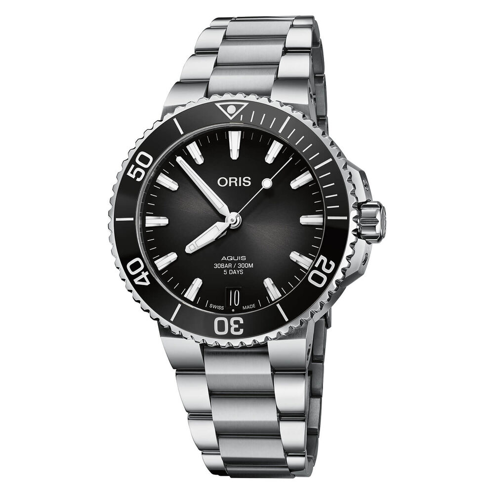 Oris Aquis Calibre 400 41.5mm Anthracite Black Bezel Steel Watch
