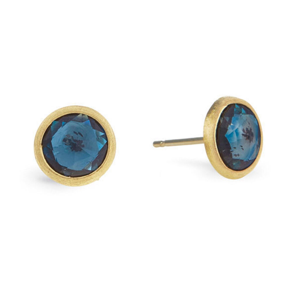 Marco Bicego Jaipur 18ct Yellow Gold Blue Topaz Stud Earrings image number 0