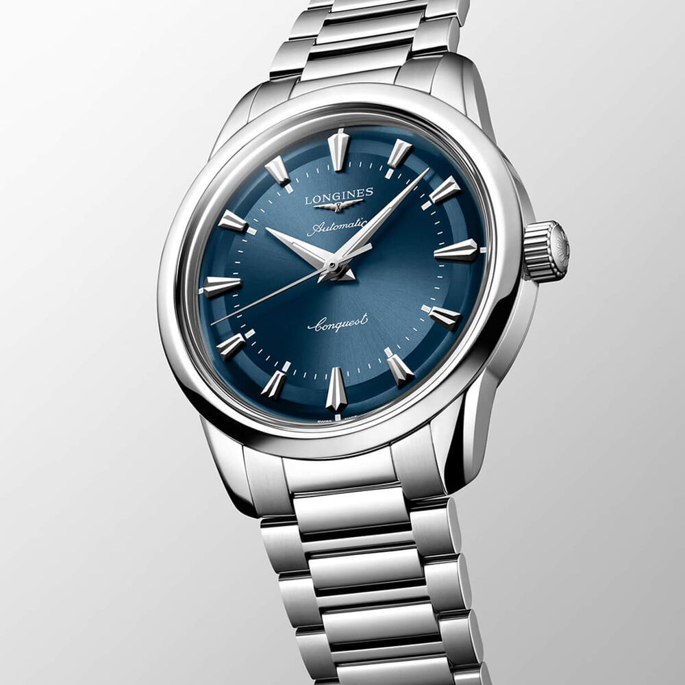 Longines Conquest Heritage 38mm Blue Dial Stainless Steel Bracelet Watch image number 1