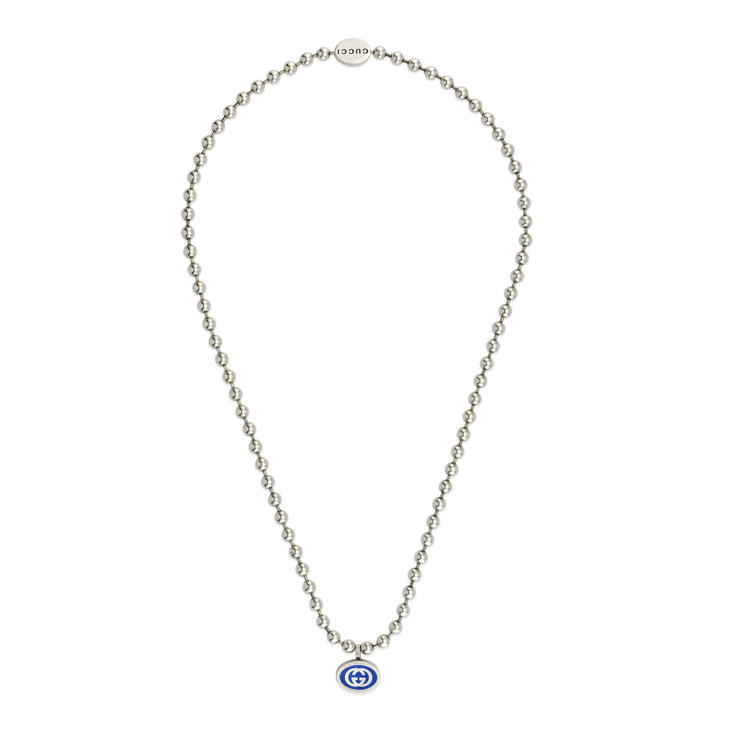 Gucci interlocking necklace silver deals