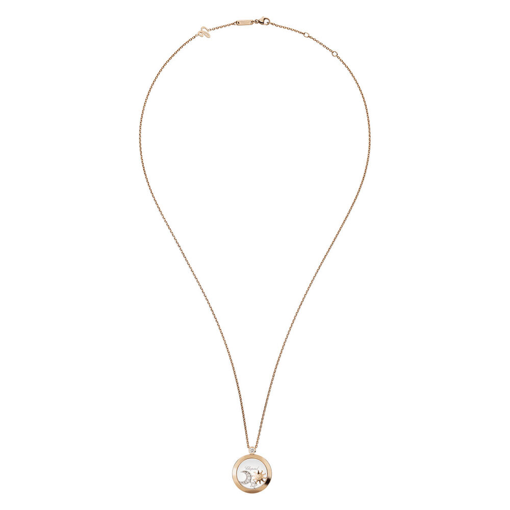 Chopard Happy Sun Moon & Stars 18ct Rose Gold 0.16ct Diamond Necklace image number 2
