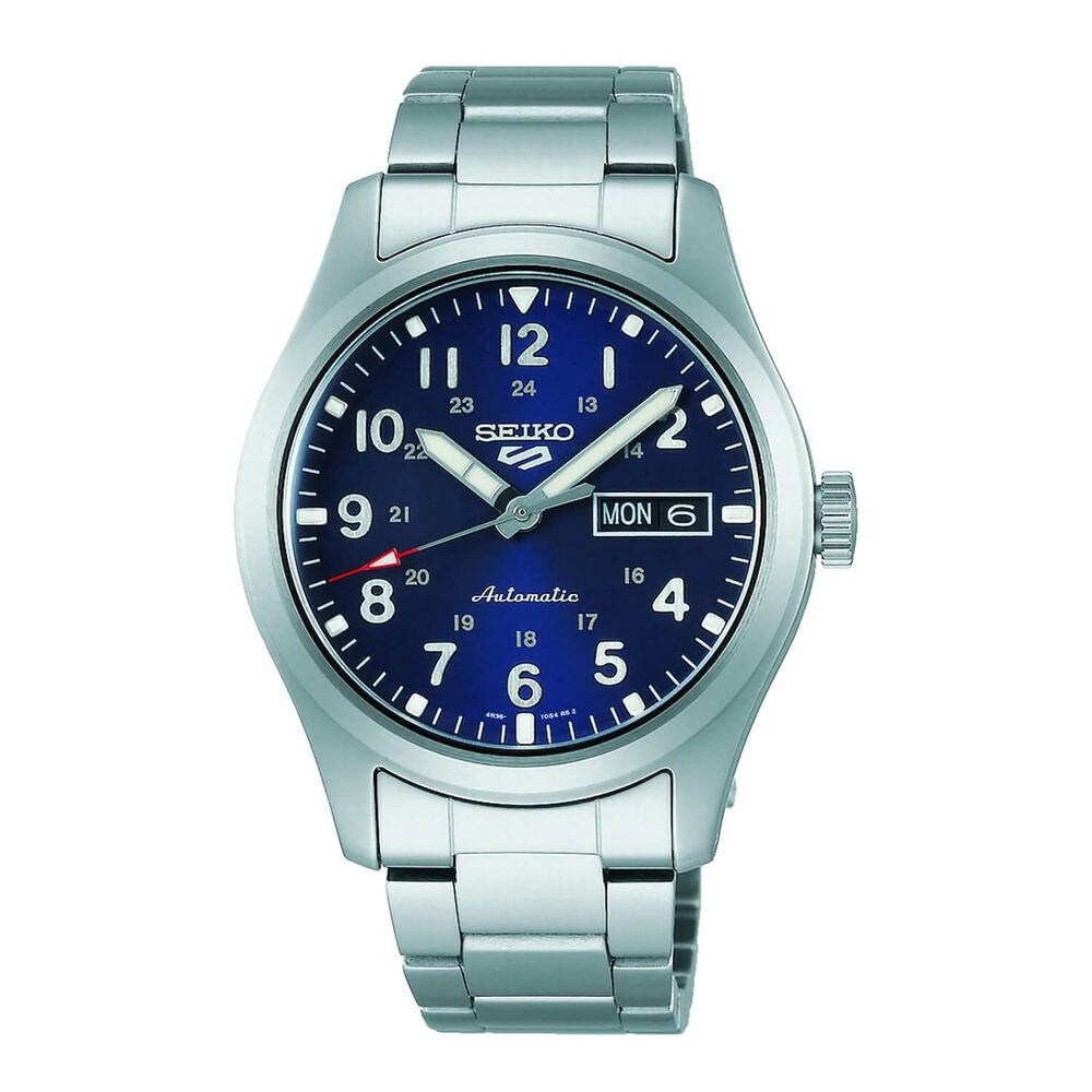 Seiko 5 Sports Field 39.4mm Blue Dial Bracelet Watch