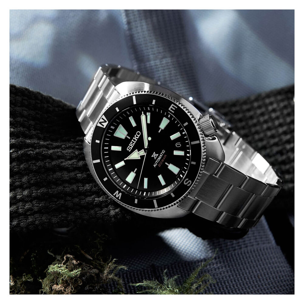 Seiko Prospex Tortoise 42.4mm Black Dial Black Bezel Steel Case Bracelet Watch