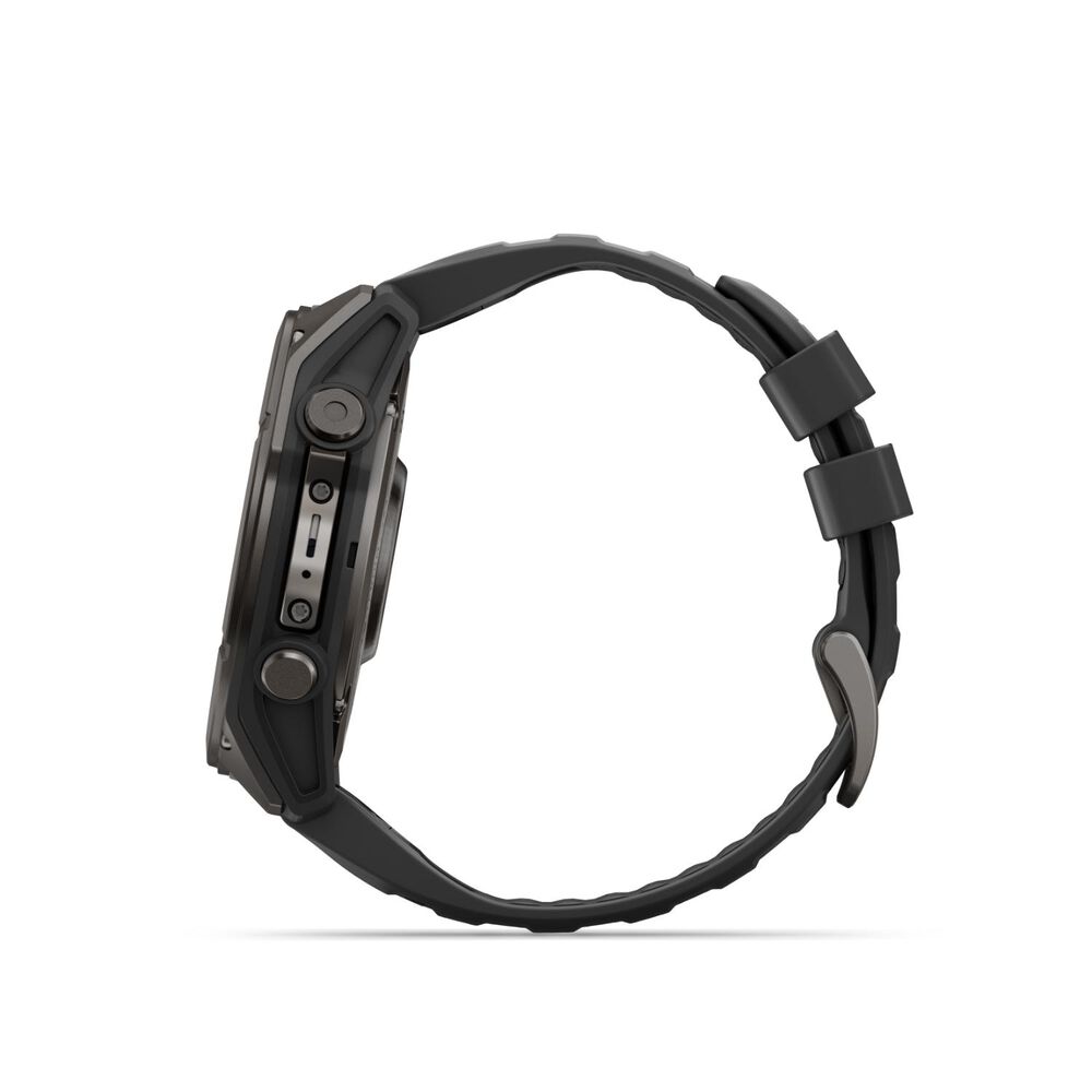 Garmin fenix 9 51mm Carbon Grey DLC Titanium Black Silicone Strap Watch