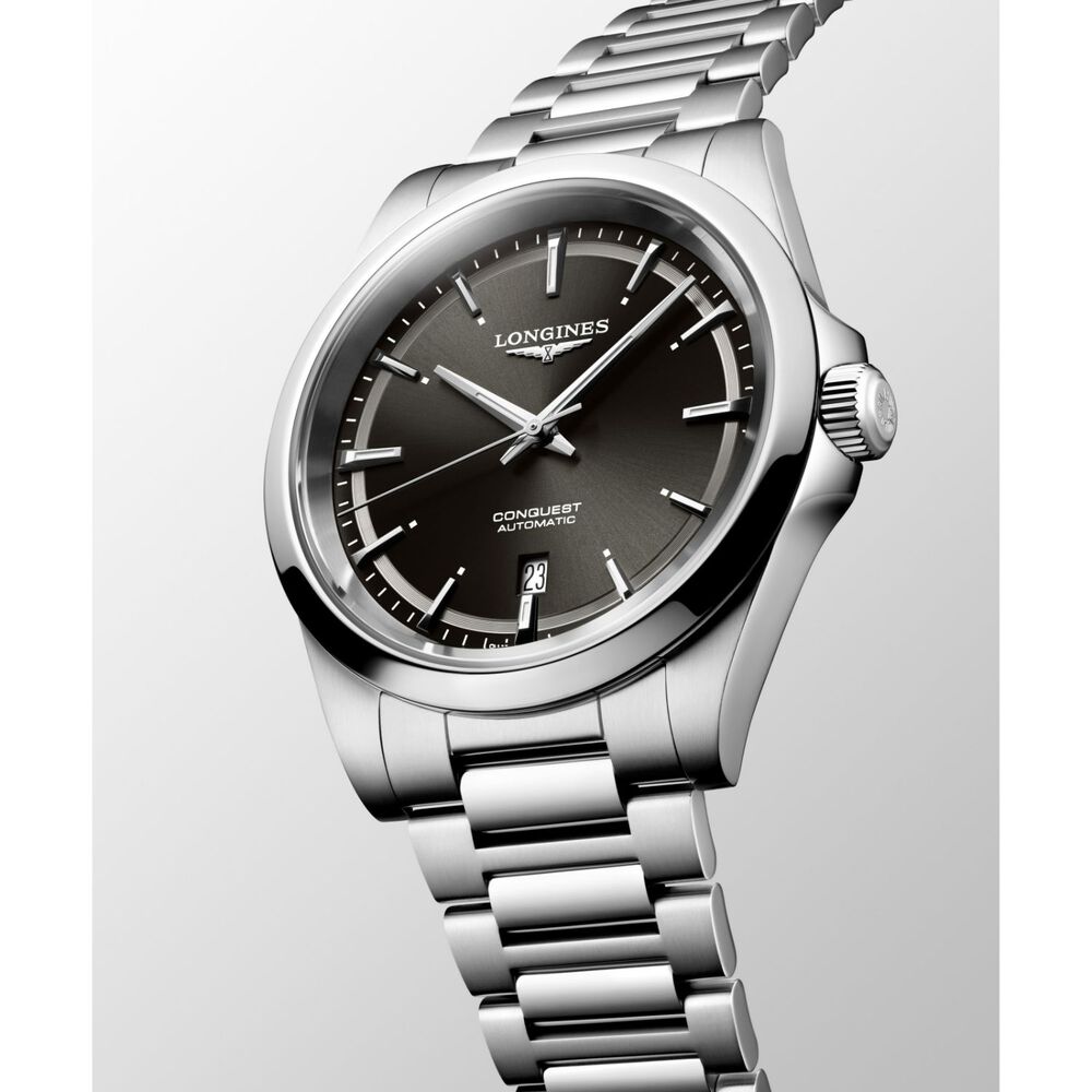 Longines Conquest 2023 41mm Sunray Black Dial Steel Case Mens Watch image number 1