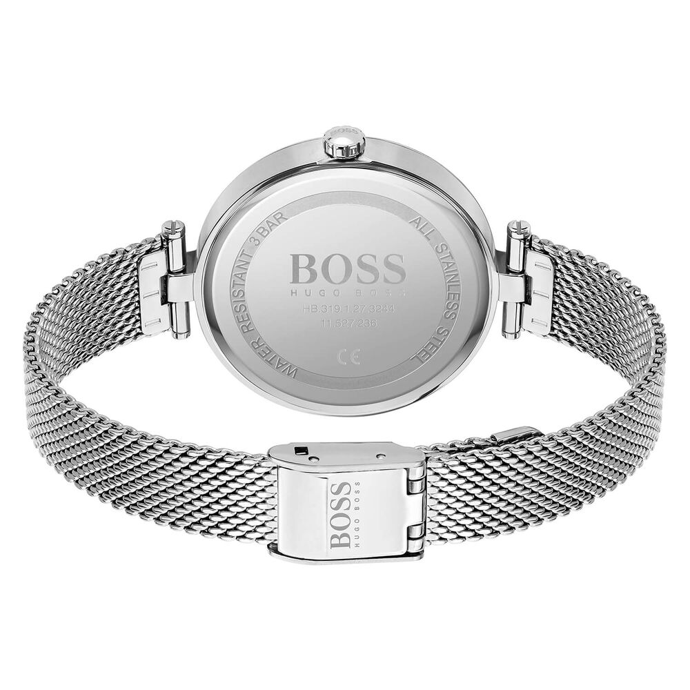 BOSS Majesty 32mm 4 Baguette Cubic Zircona Dial Steel Case Bracelet Watch