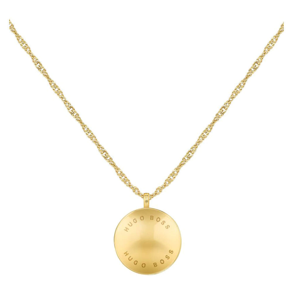 BOSS Ladies Medallion Collection Yellow Gold Plated Adjustable Necklace image number 2