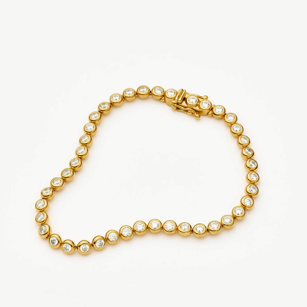 Missoma 18ct Gold Vermeil Sterling Silver Tennis Round Cubic Zirconia Bracelet