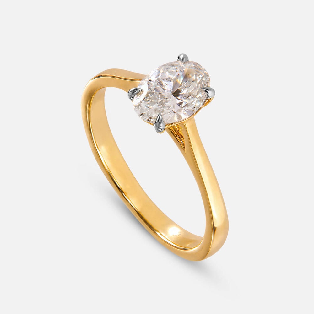 18ct Yellow Gold 1.00ct Oval Diamond Solitaire Ring