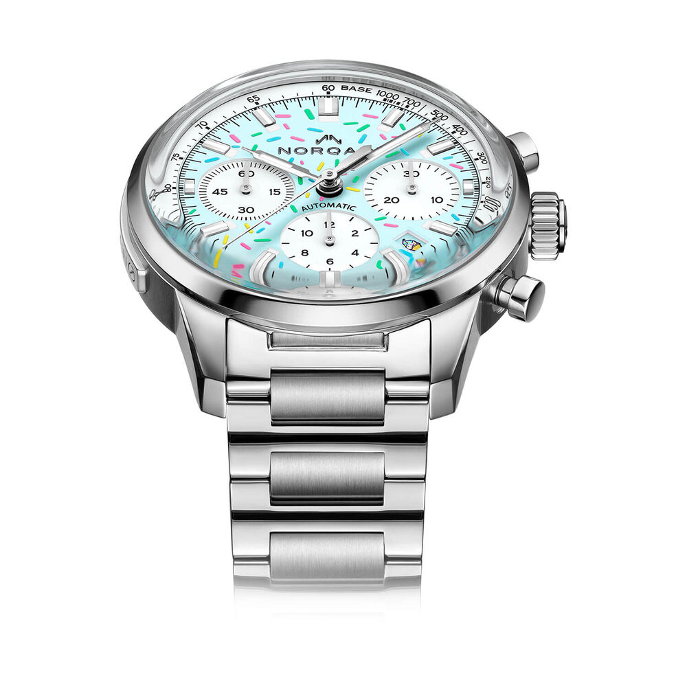 NORQAIN Freedom Chrono Enjoy Life 'Sprinkles' Special Edition 40mm Blue Dial Bracelet Watch