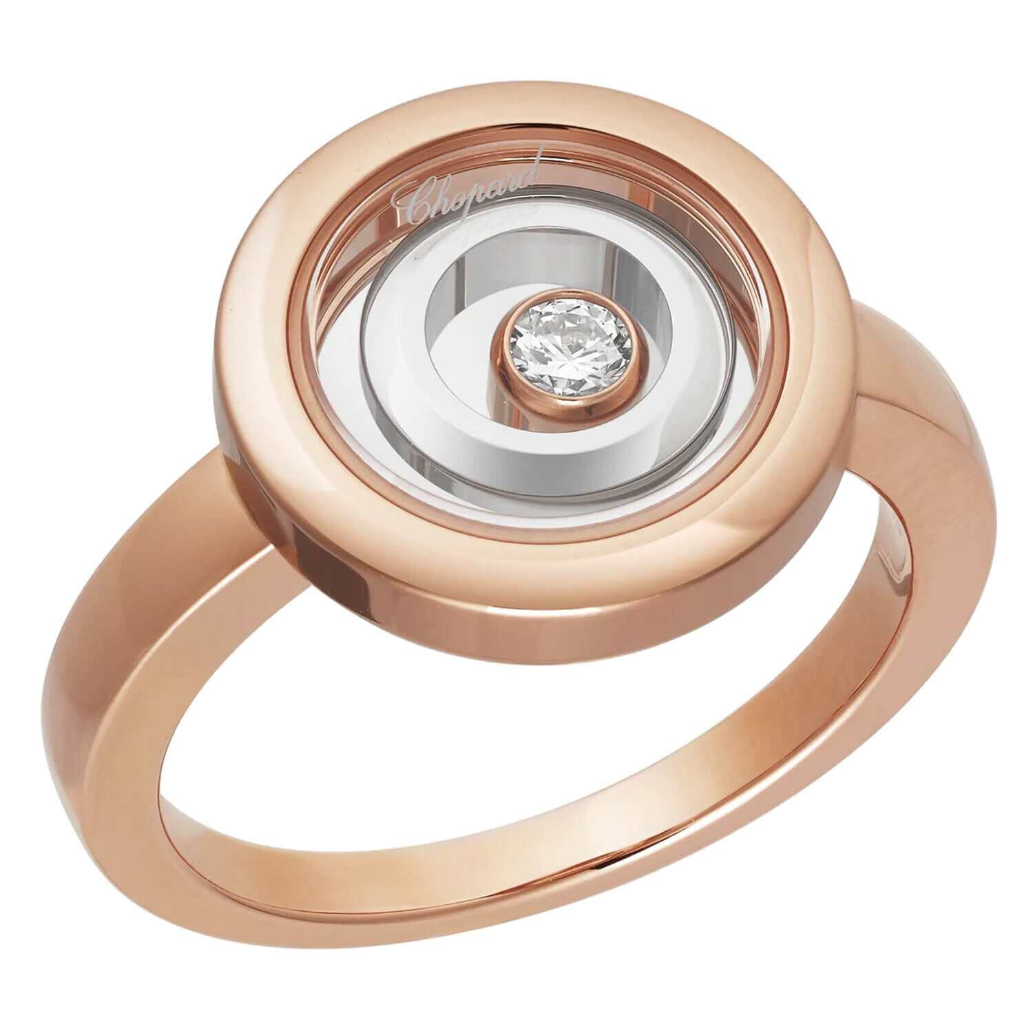 Chopard Happy Spirit 18ct White Rose Gold 0.09ct Diamond Ring