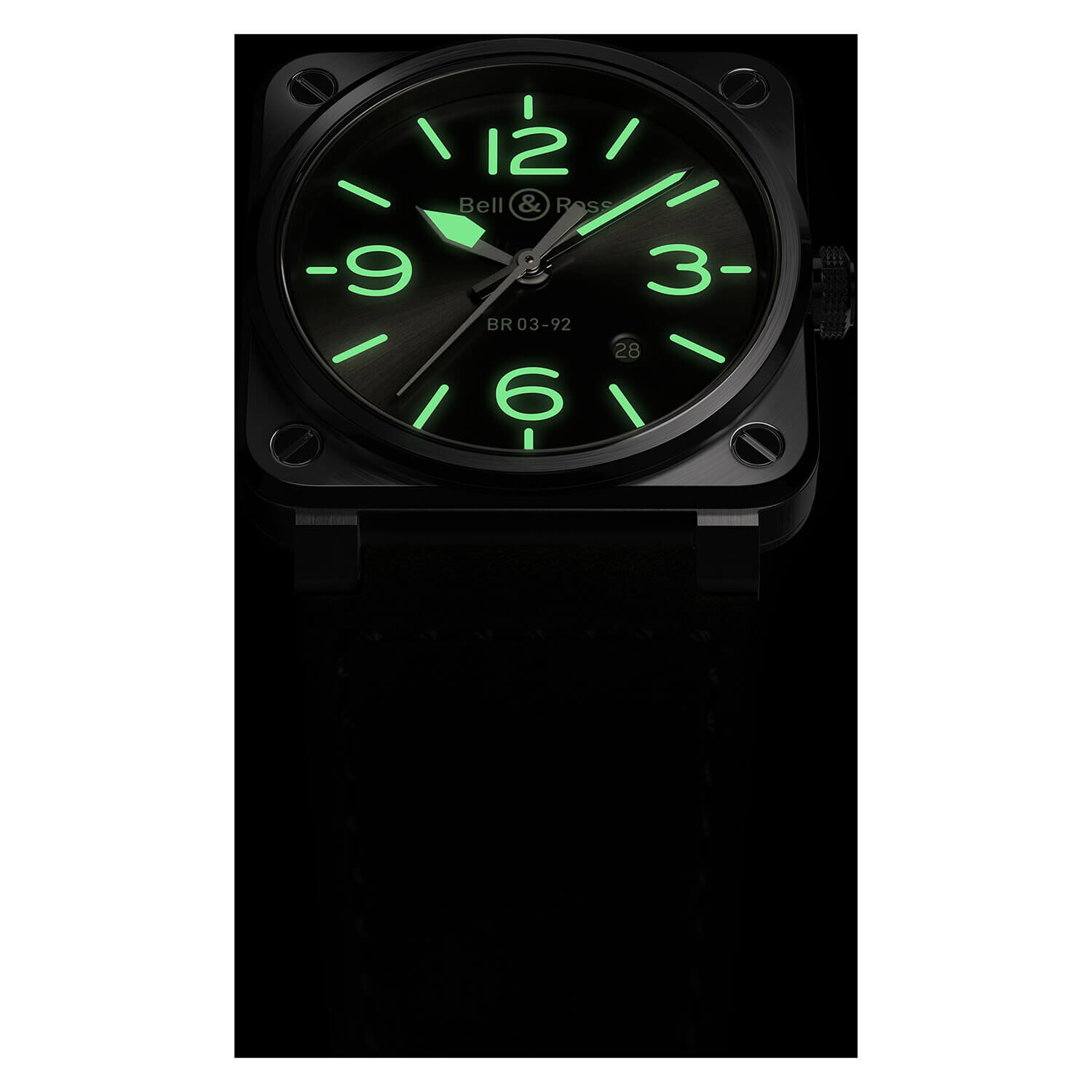 Bell Ross Anthracite Sunburst Dial Grey Black Strap Watch