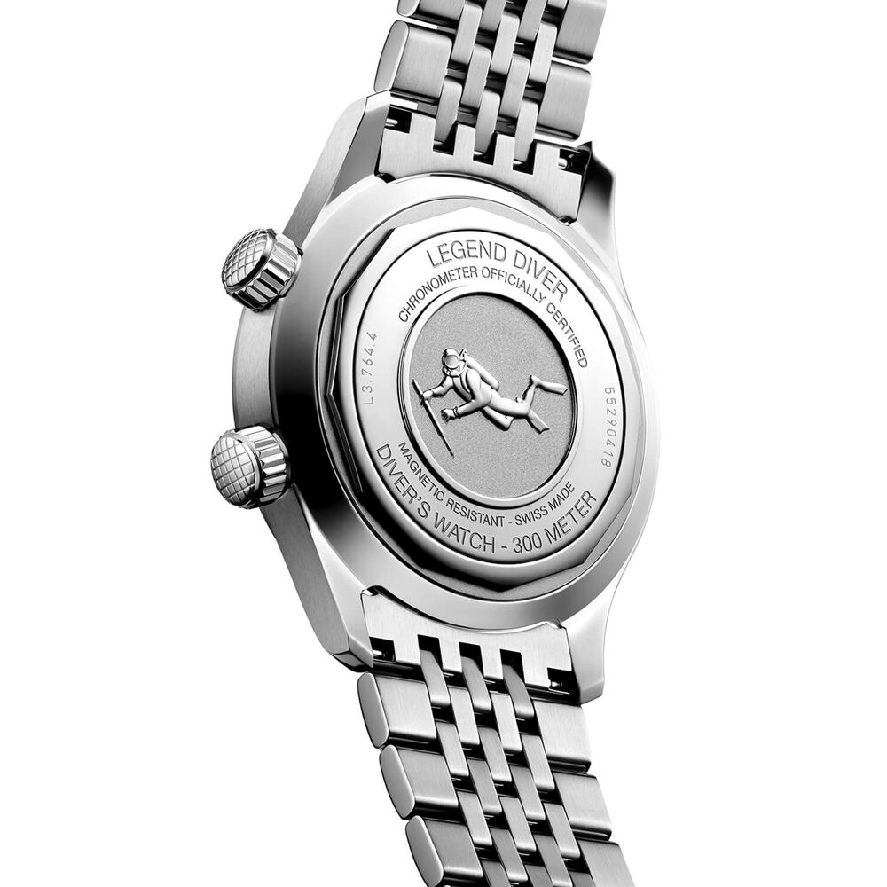 Longines Legend Diver 39mm Blue Dial Stainless Steel Case Bracelet Watch image number 4