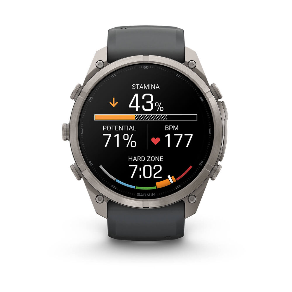 Garmin fenix 9 Pro 51mm Titanium Graphite/Black Silicone Strap Watch