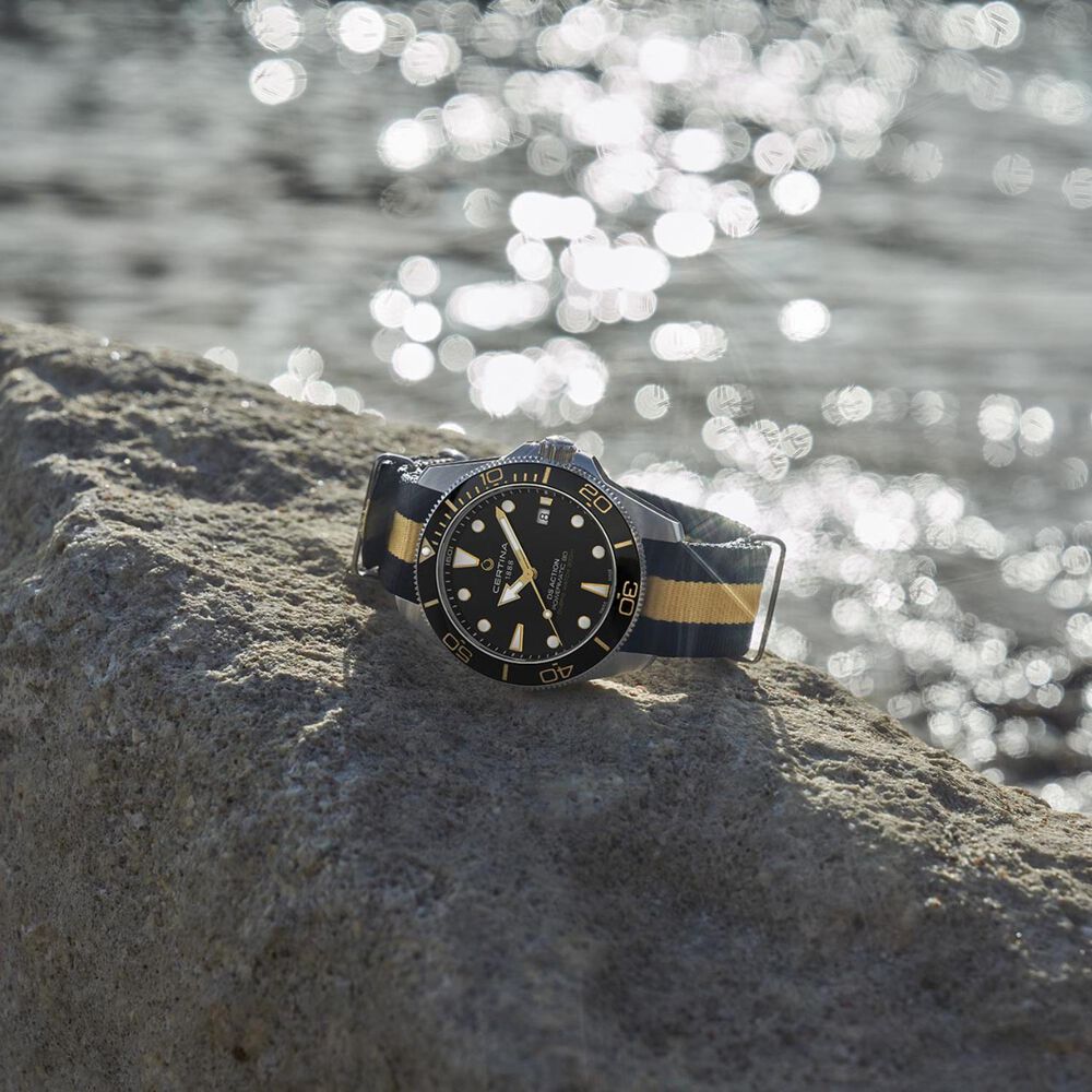 Certina DS Action Diver 40.5mm Black Dial Fabric Strap Watch