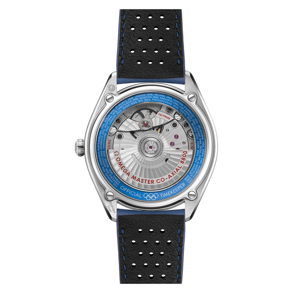 Omega Limited Edition Official Olympic Blue Leather Men's Watch image number 2