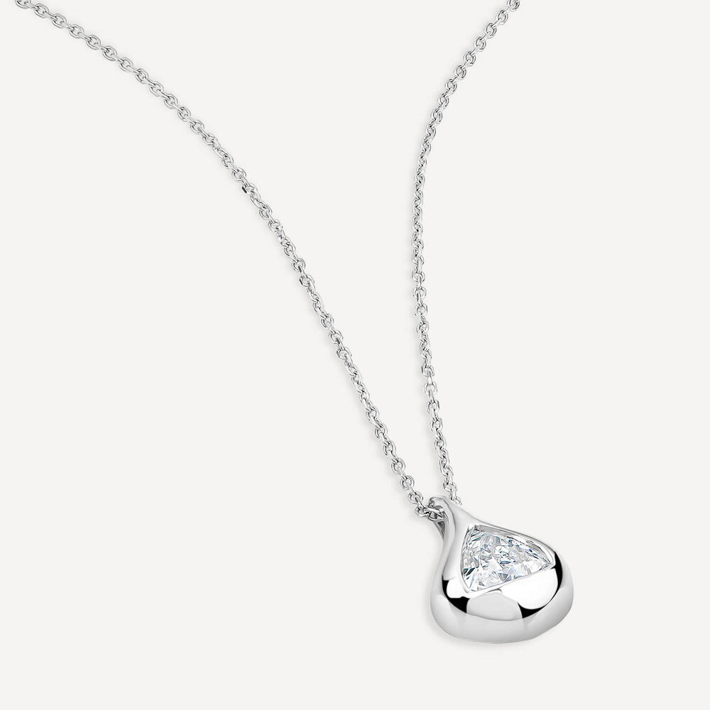 Born Orbit 9ct White Gold Lab Grown 0.50ct Trillion Cut Diamond Pendant image number 2