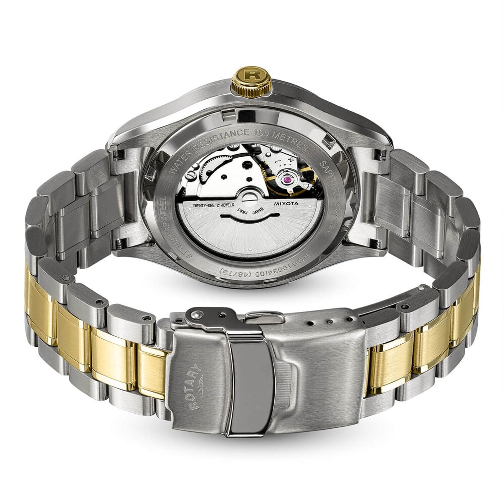 Rotary Seamatic 100 40mm Blue Dial Silver & Gold Plated Stainless Steel Bracelet Watch