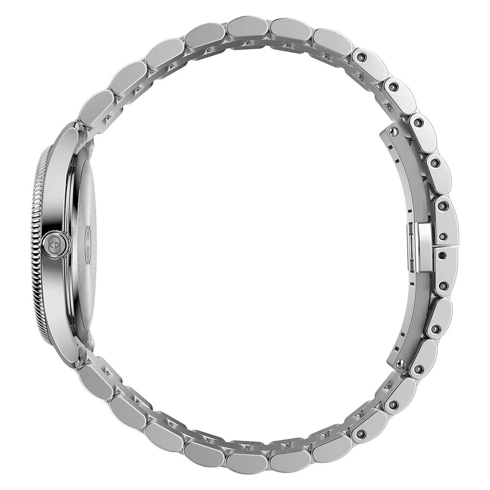 Gucci G-Timeless Quartz 29mm Pink MOP Dial Diamond Dots Steel Bracelet Watch