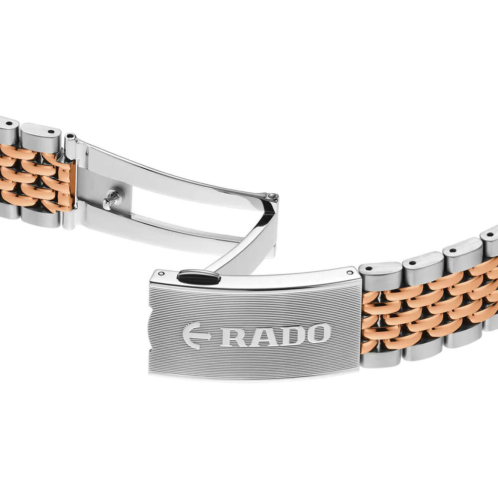 Rado Captain Cook Automatic 39mm Blue Dial Rose Gold PVD Steel Bracelet Watch image number 4