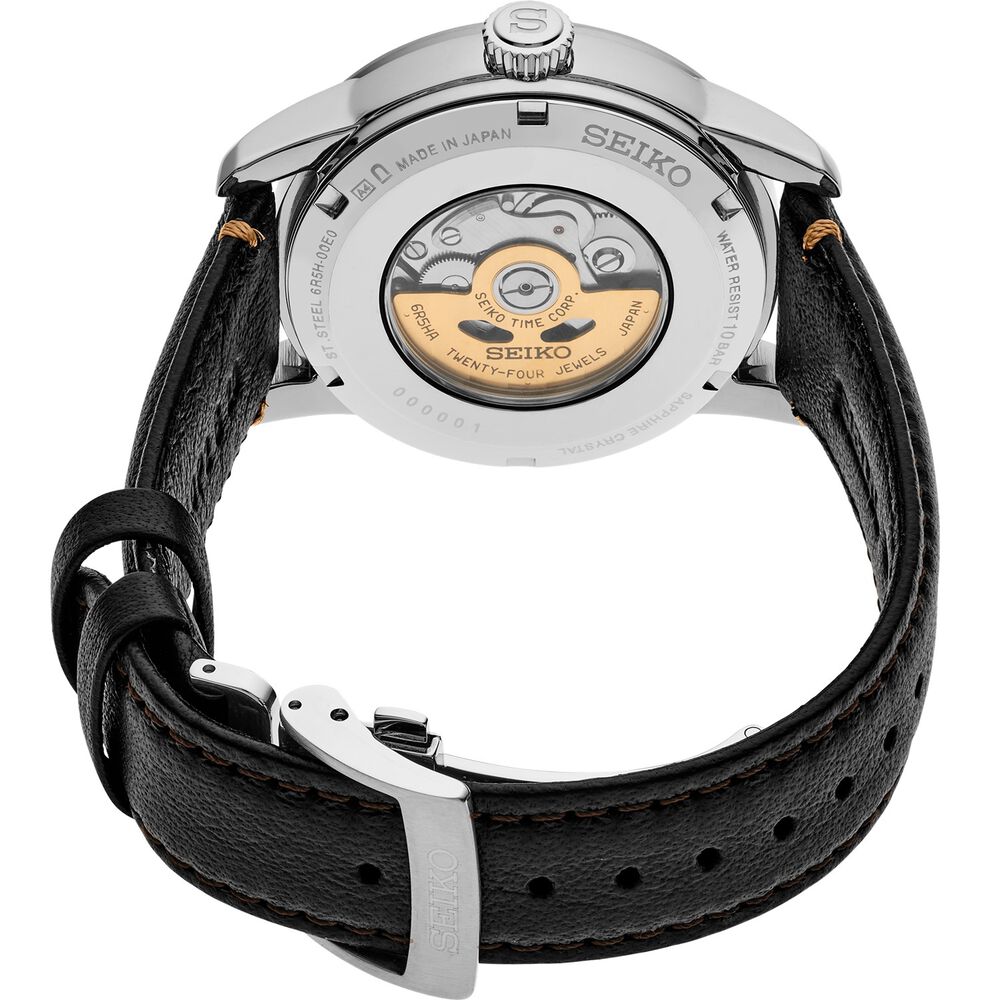 Seiko Presage Classic Series 'Urushi Black' 40.2mm Dial Leather Strap Watch image number 7