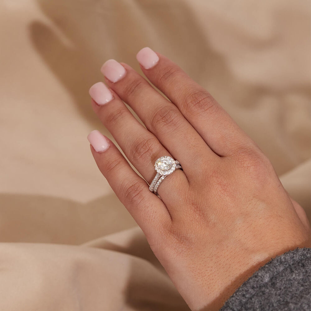 Born Platinum 0.20ct Lab Grown Diamond Claw Set Half Eternity Wedding Ring image number 4