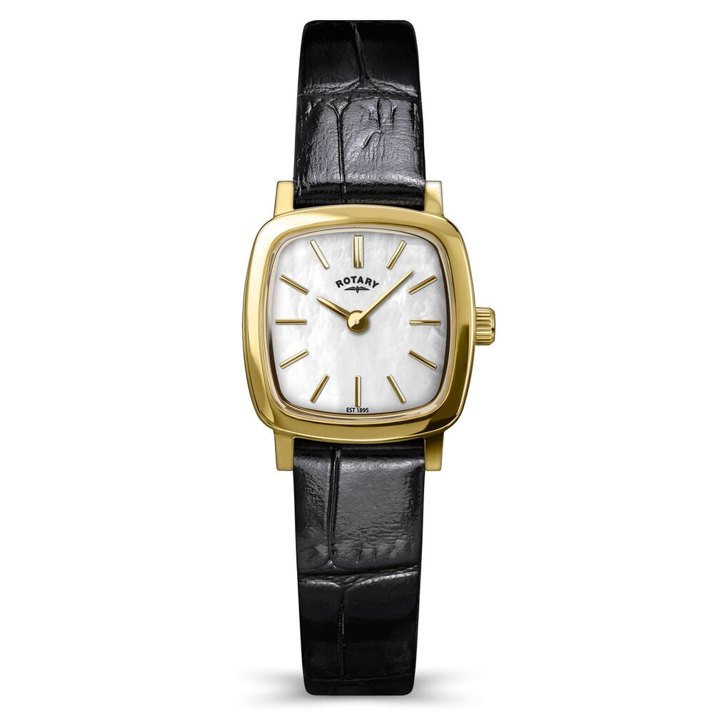 Rotary Heritage Astoria 21.20x26.30mm Mother Of Pearl Dial Black Leather Strap Watch