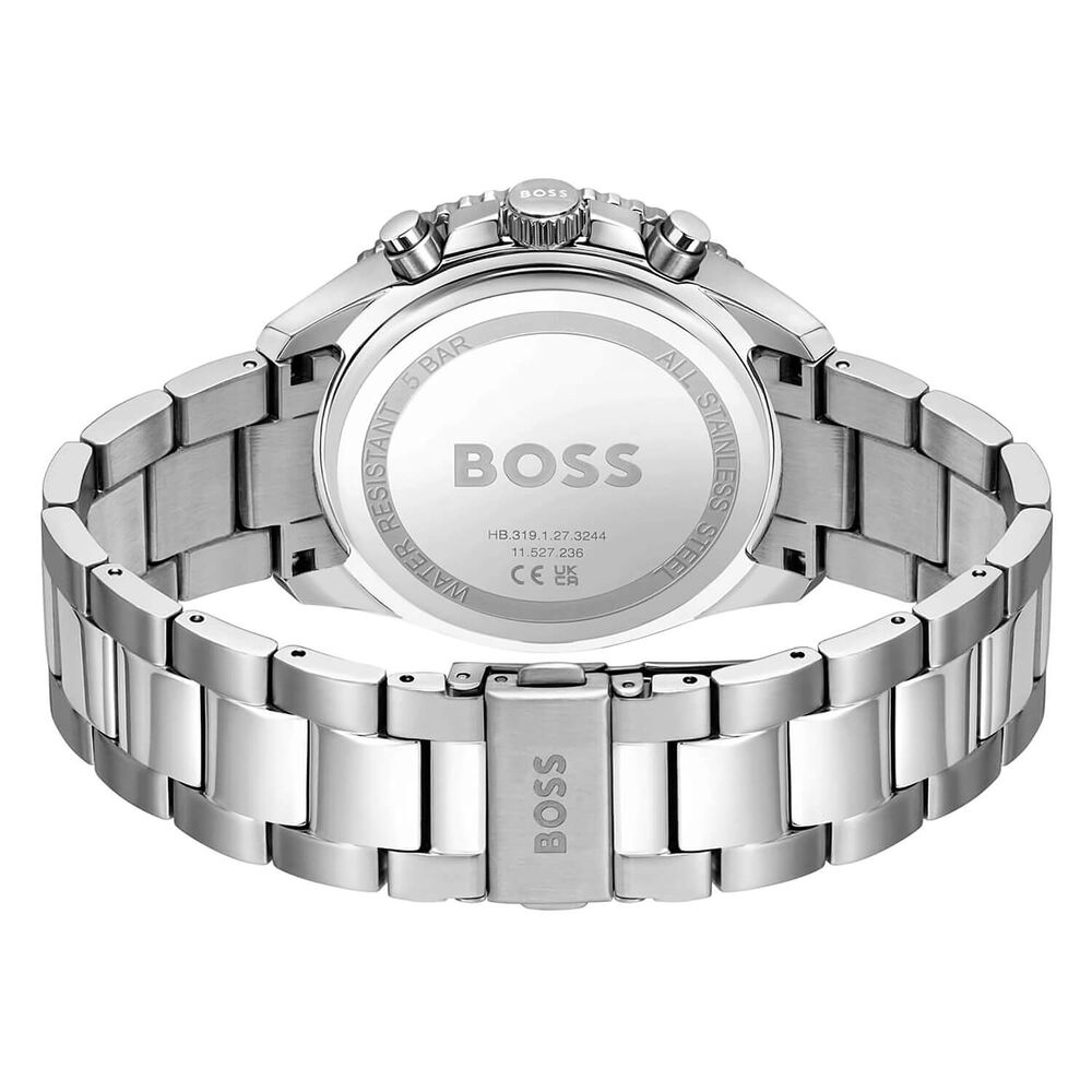 BOSS Runner Chronograph 43mm Orange Dial Steel Bracelet Watch image number 2