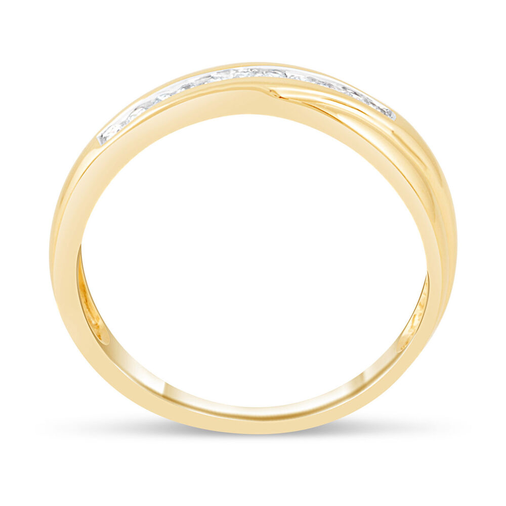 Ladies' 9ct Gold Crossover Diamond Wedding Ring image number 2