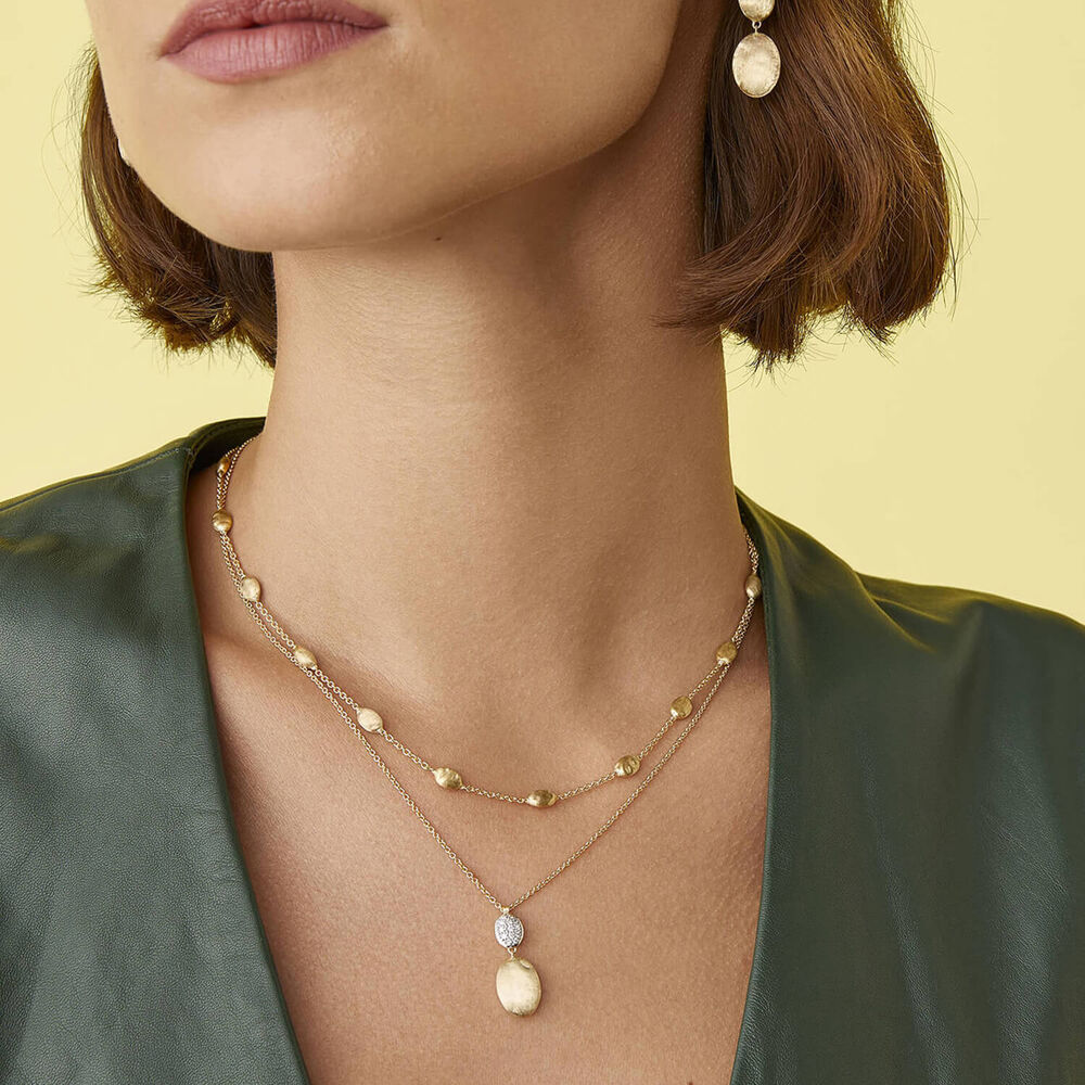 Marco Bicego Siviglia 18ct Yellow Gold 0.1ct Diamond Pendant Necklace image number 1