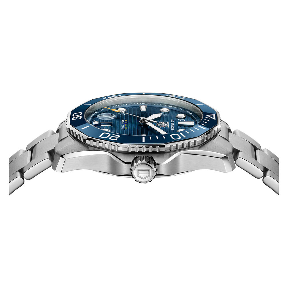 TAG Heuer Aquaracer Diver 43mm Blue Dial Black Bezel Steel Case Bracelet Watch image number 4