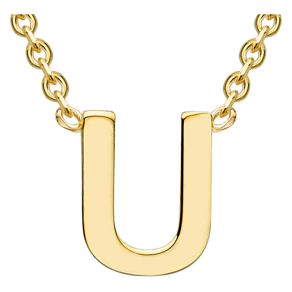9 Carat Yellow Gold Petite Initial U Necklet image number 0