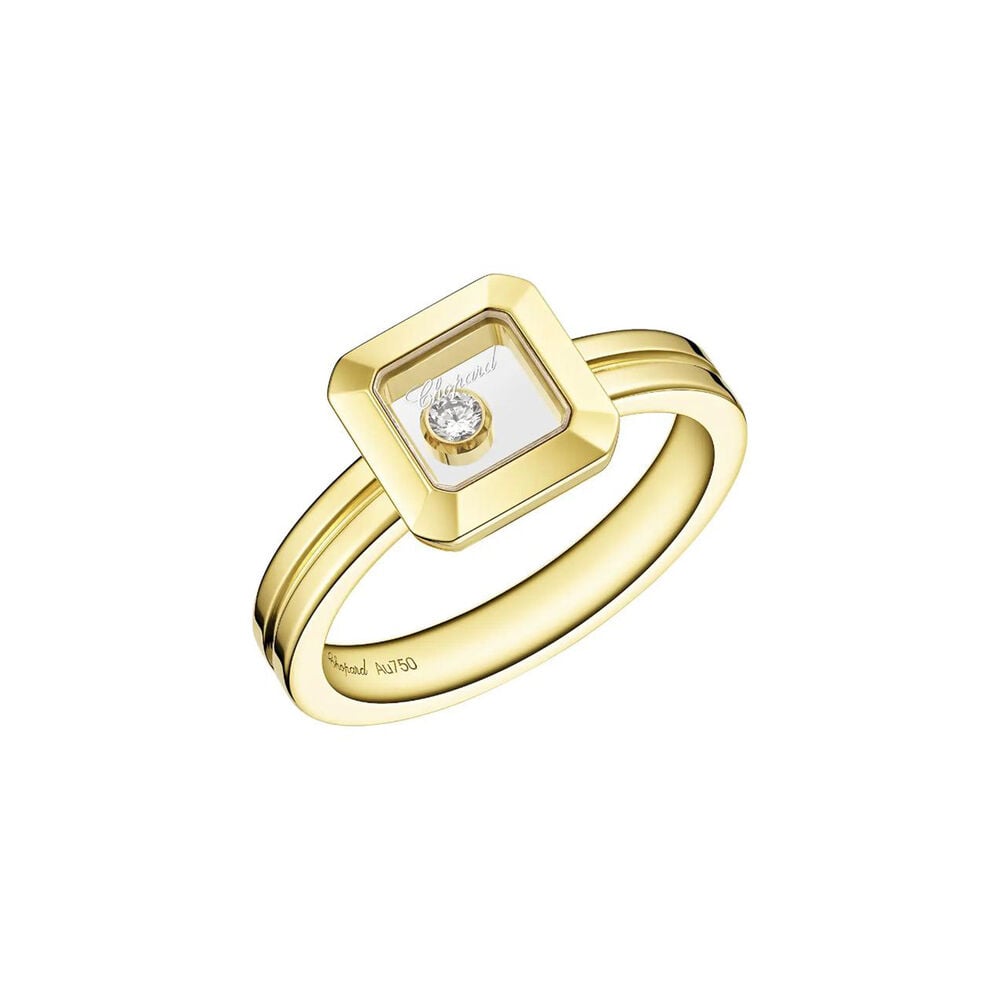 Chopard Happy Diamonds Icons 18ct Yellow Gold 0.05ct Diamond Square Ring image number 0