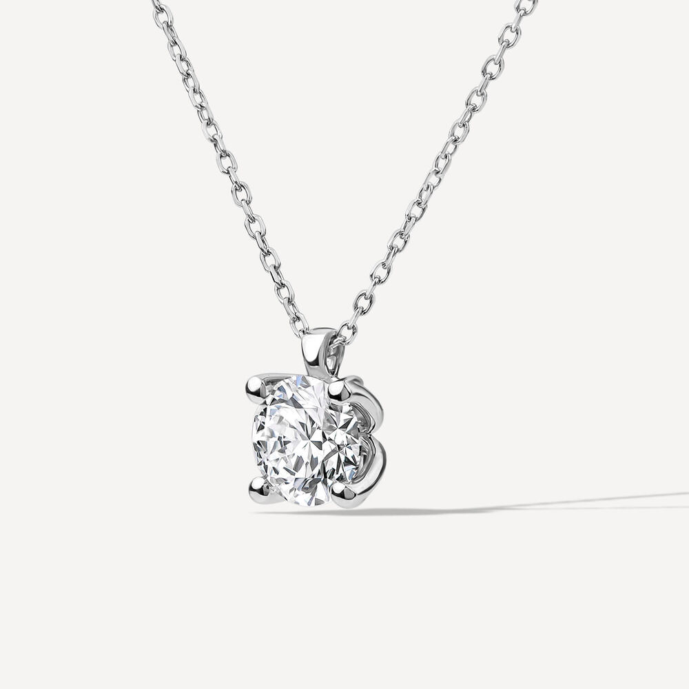 Born 9ct White Gold 1.00ct Lab Grown Brilliant Diamond Pendant image number 1