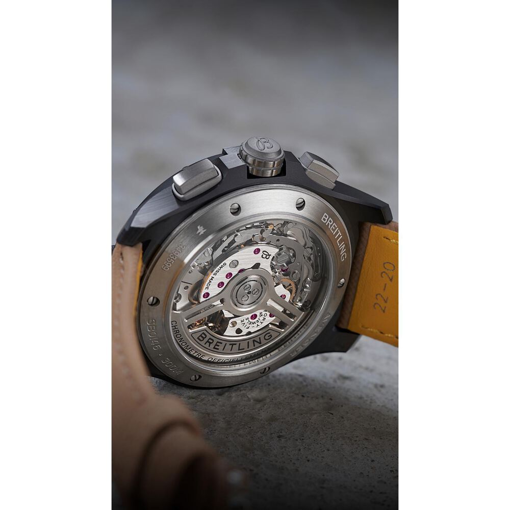 Breitling Avenger B01 Chronograph 42mm Black Dial Beige Leather Strap Watch image number 3