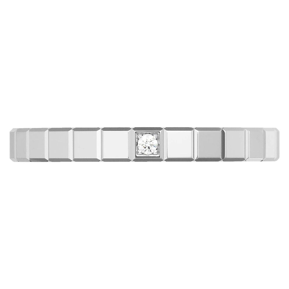 Chopard Ice Cube 18ct White Gold Single 0.01ct Diamond Thin Band Ring (UK Size N - O) image number 2