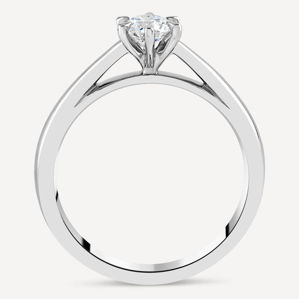 Platinum 0.31ct Round Diamond Six Claw Solitaire Ring image number 2