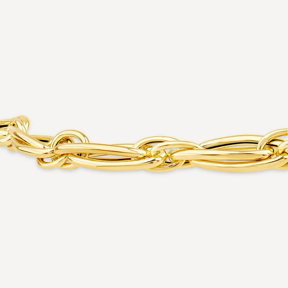 9ct Yellow Gold Oval Curbed Bracelet image number 2