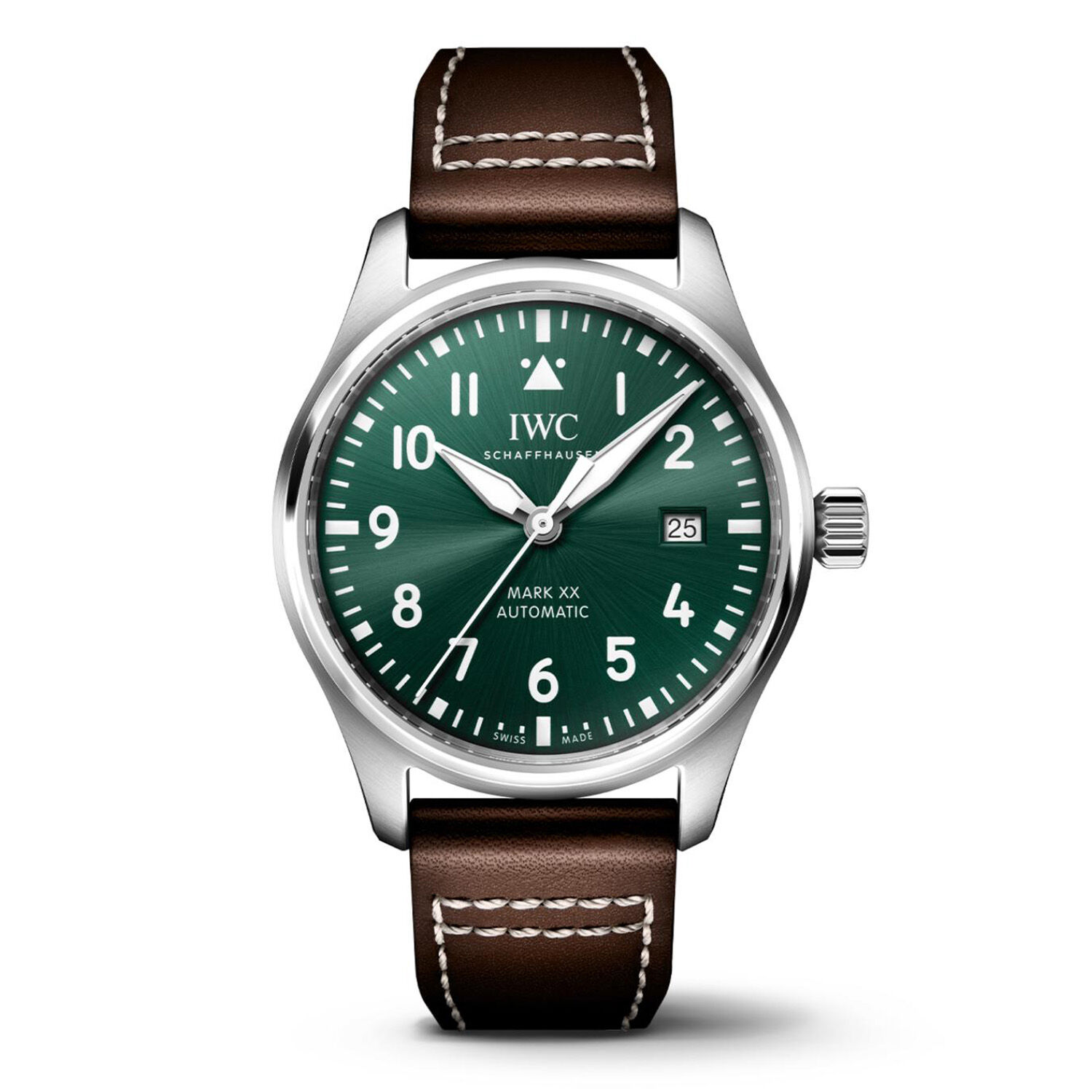 IWC Schaffhausen Pilot s Mark XX 40mm Green Dial Leather Strap Watch
