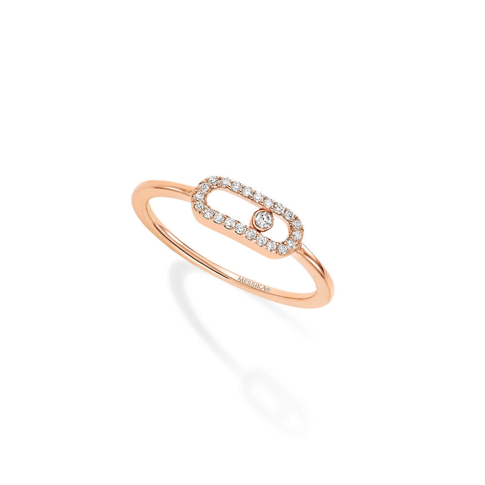 Messika Move Uno 18ct Rose Gold 0.09ct Diamond Ring (Size L)