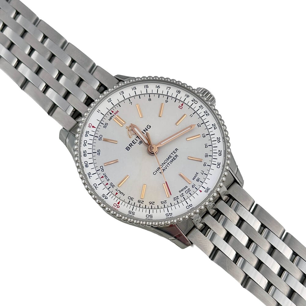 Pre-Owned Breitling Navitimer Automatic 35mm Silver Dial Steel Watch image number 1
