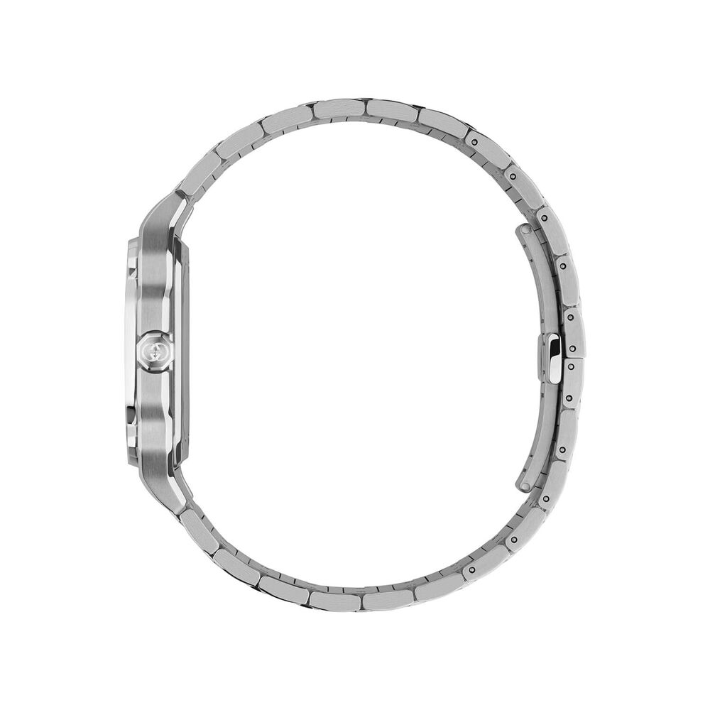 Gucci G-Flat 36mm Black Dial Stainless Steel Bracelet Watch