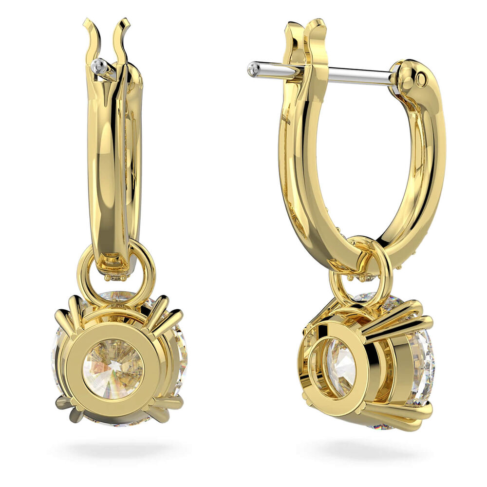 Swarovski Constella Yellow Gold Plated Cubic Zirconia Stud Earrings image number 2